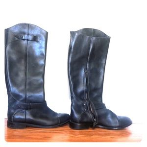 HALOGEN Women’s Tall Leather Black Boots